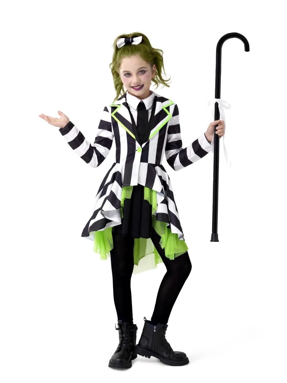 NWT Spooktacular Creations Girls Vertical Striped Costume